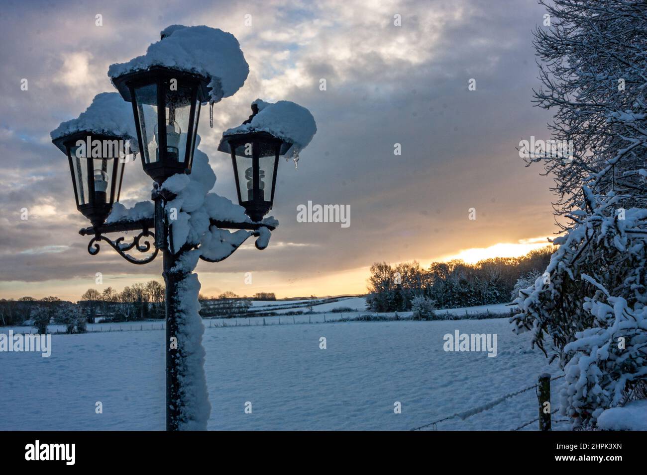 Une scène typique de paysage d'hiver en Angleterre, en Grande-Bretagne Banque D'Images