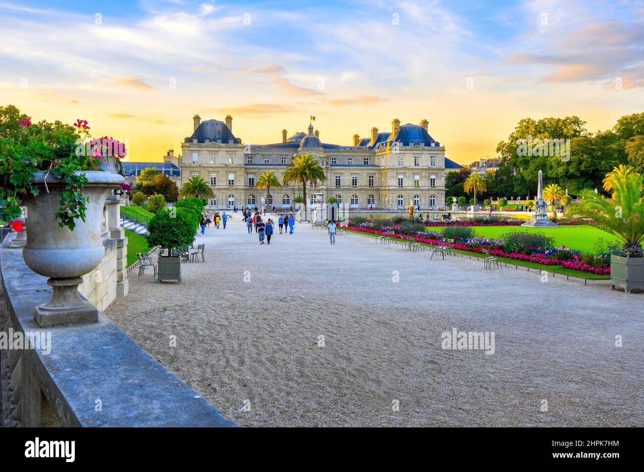 France, Versailles, 2017 - magnifique château de Versailles au coucher du soleil Banque D'Images