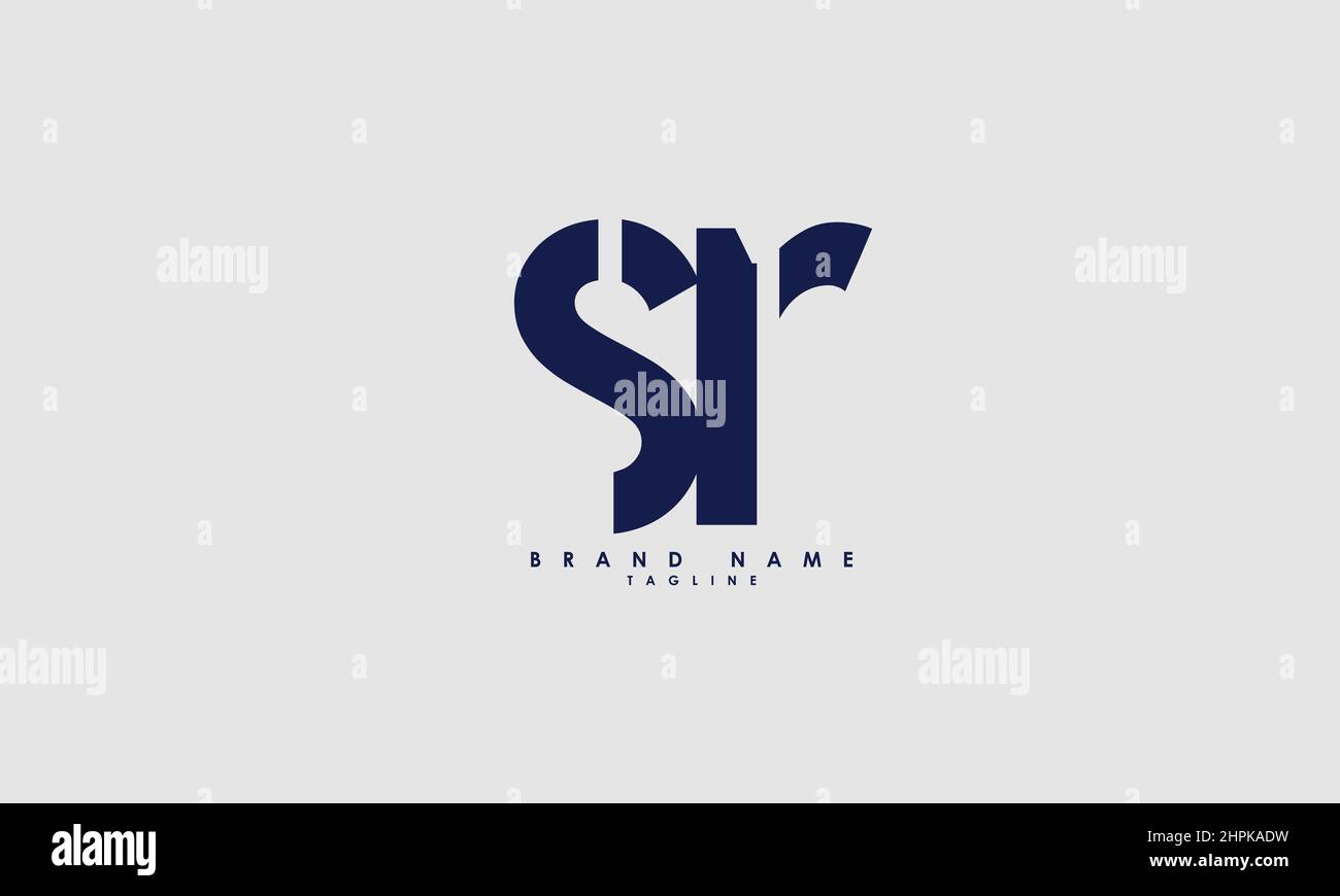 Lettres de l'alphabet initiales Monogram logo SR, RS, S et R. Illustration de Vecteur