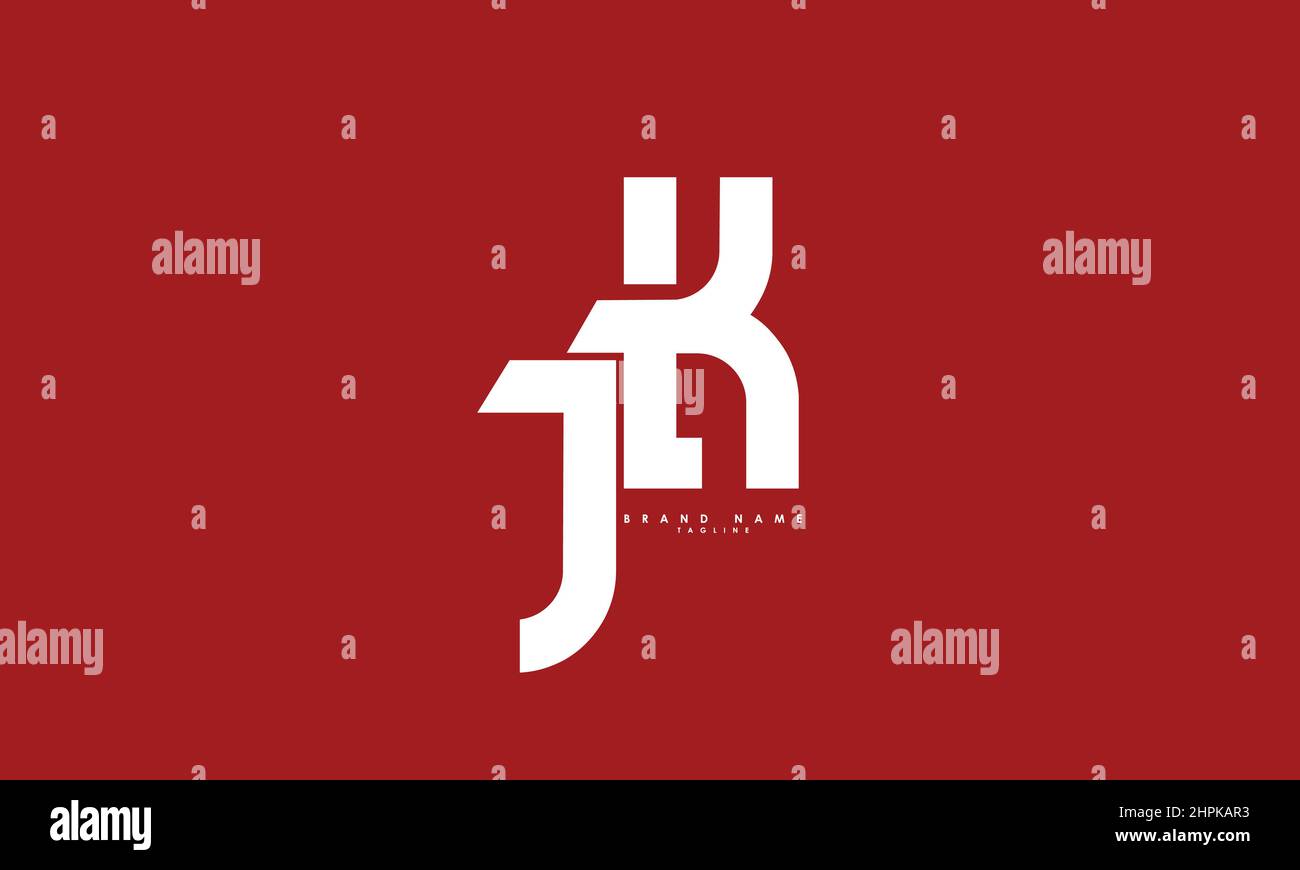 Lettres de l'alphabet initiales Monogram logo JK, KJ, J et K. Illustration de Vecteur