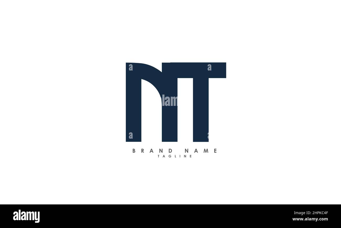 Lettres de l'alphabet initiales Monogram logo MT, TM, M et T. Illustration de Vecteur