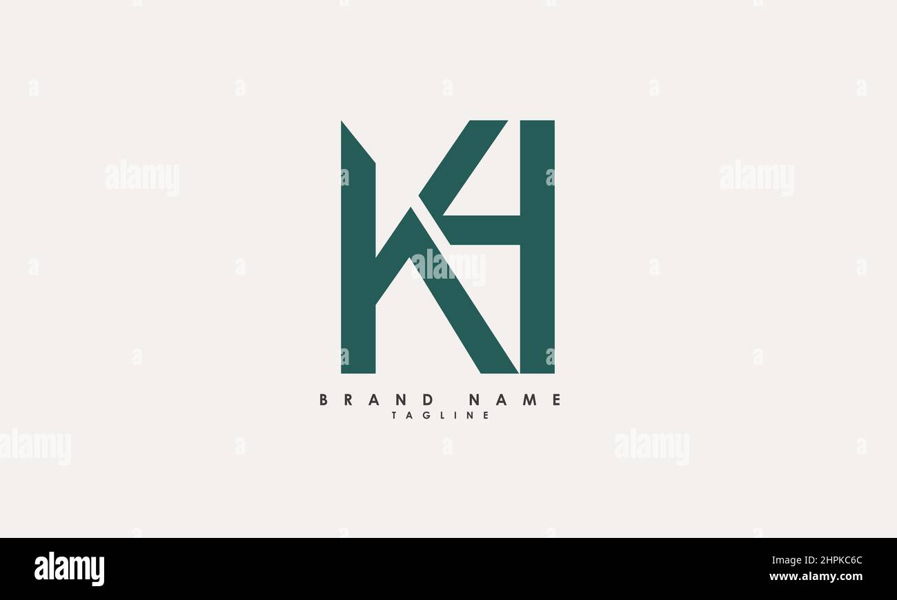 Lettres de l'alphabet initiales Monogram logo KH, HK, K et H Illustration de Vecteur
