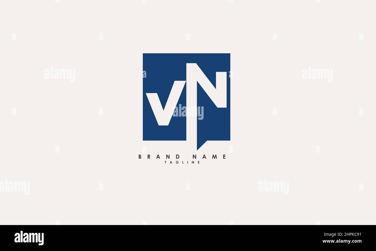 Lettres de l'alphabet initiales Monogram logo NV, VN, N et V. Illustration de Vecteur