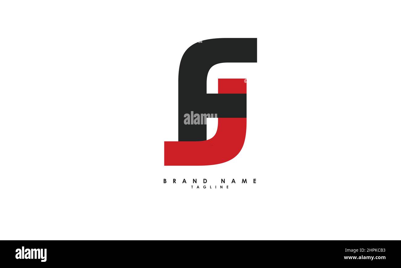 Lettres de l'alphabet initiales Monogram logo FJ, JF, F et J Illustration de Vecteur