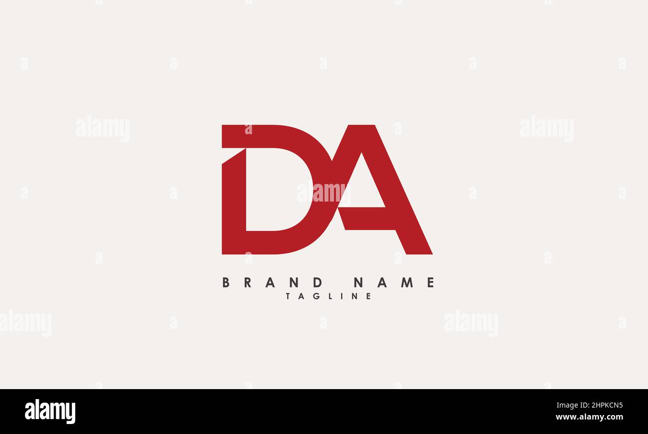 Lettres de l'alphabet initiales Monogram logo DA, AD, D et A. Illustration de Vecteur