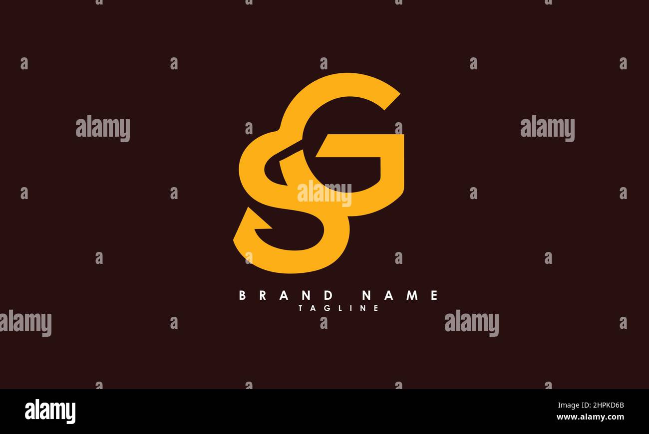 Lettres de l'alphabet initiales Monogram logo SG, GS, S et G. Illustration de Vecteur