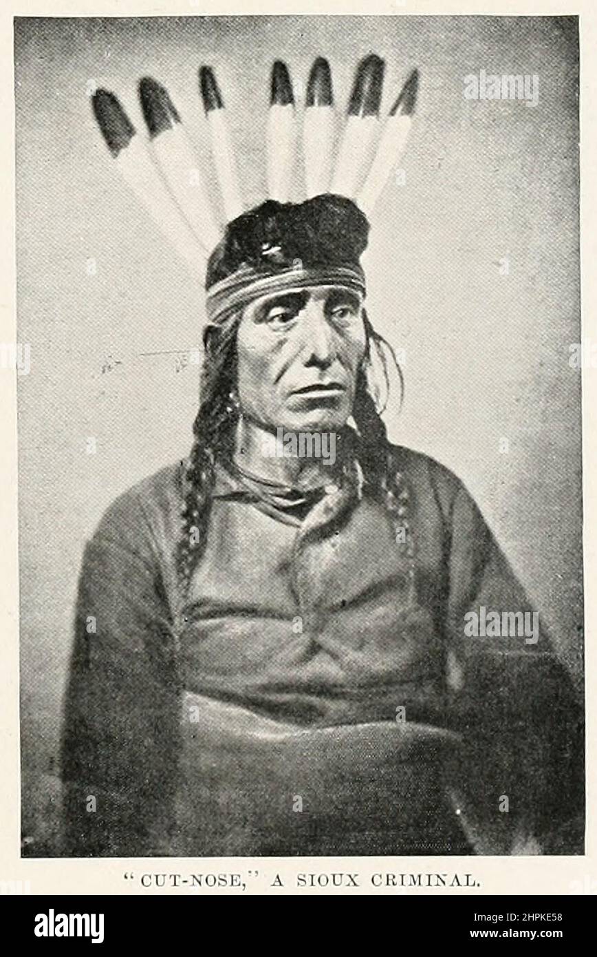 « Cut-nez », un Sioux criminel du livre The Living races of Mankind; Volume 2 de Henry Neville Hutchinson, publié à Londres en 1901 par Hutchinson & co Banque D'Images