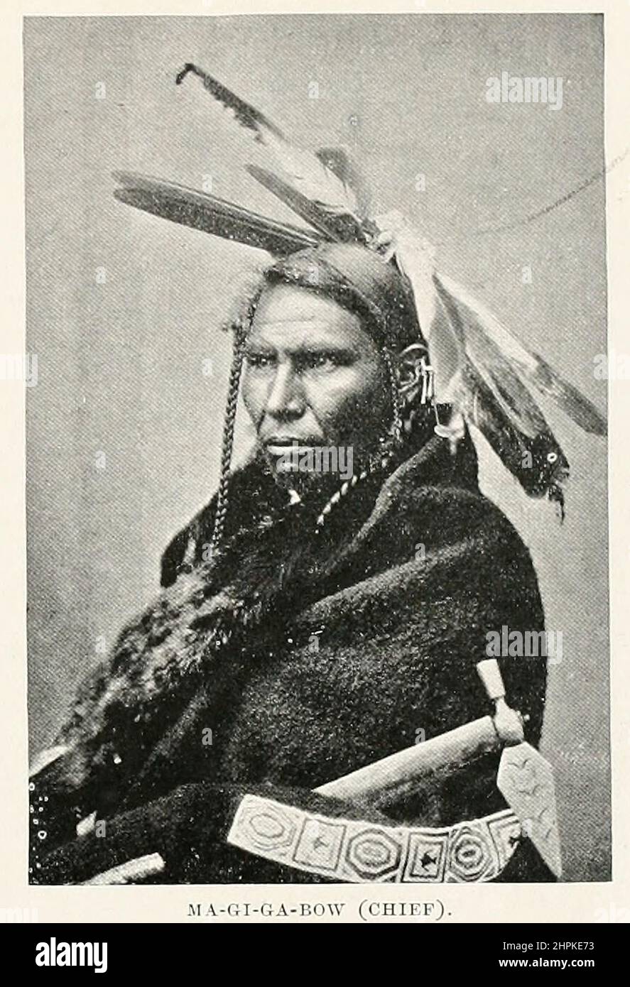 Ma-gi-ga-Bow [Magigabow] (chef) de l'ouvrage The Living races of Mankind; Volume 2 de Henry Neville Hutchinson, publié à Londres en 1901 par Hutchinson & co Banque D'Images