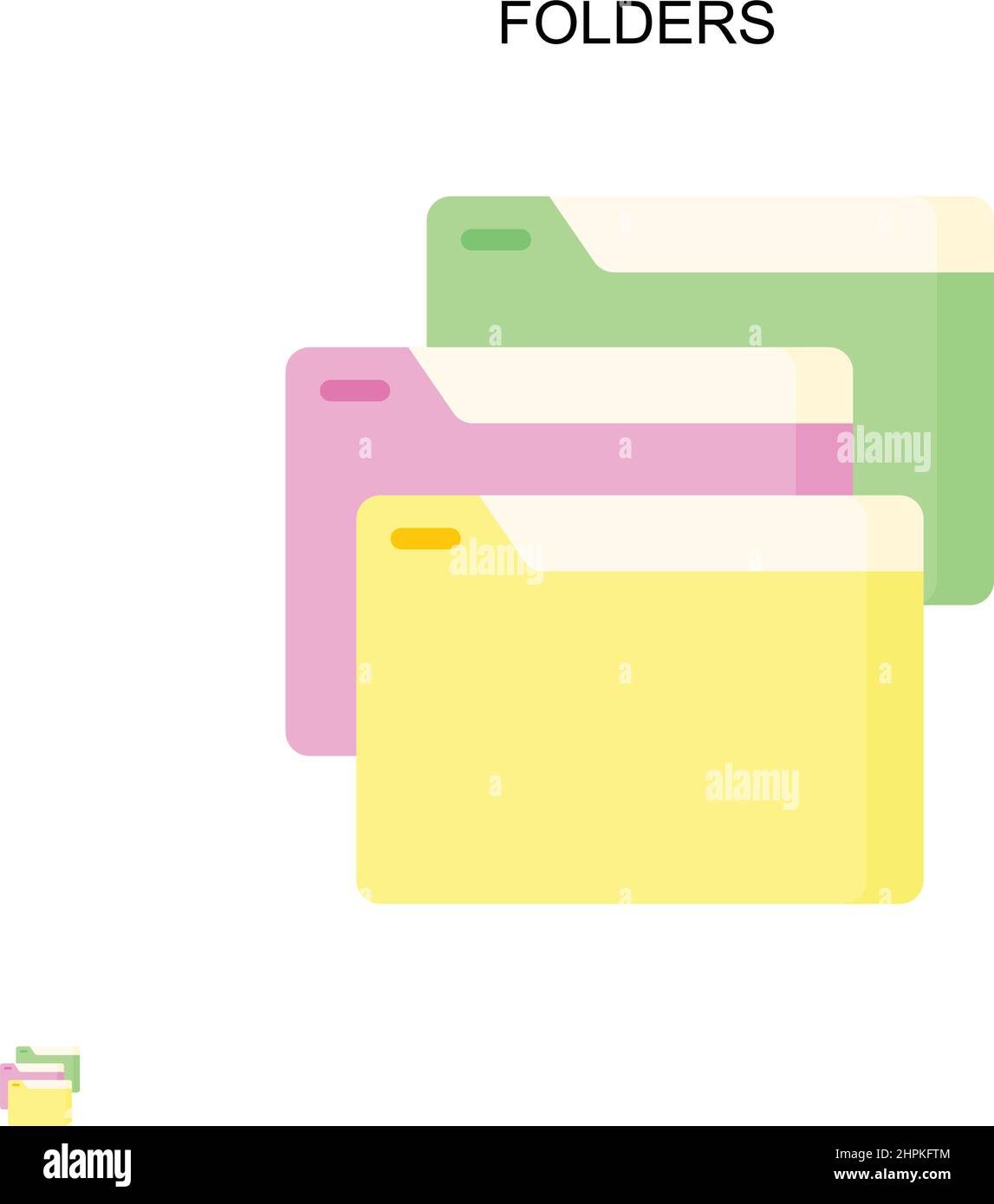 Icône de vecteur simple de dossiers.Modèle de conception de symbole d'illustration pour élément d'interface utilisateur Web mobile. Illustration de Vecteur