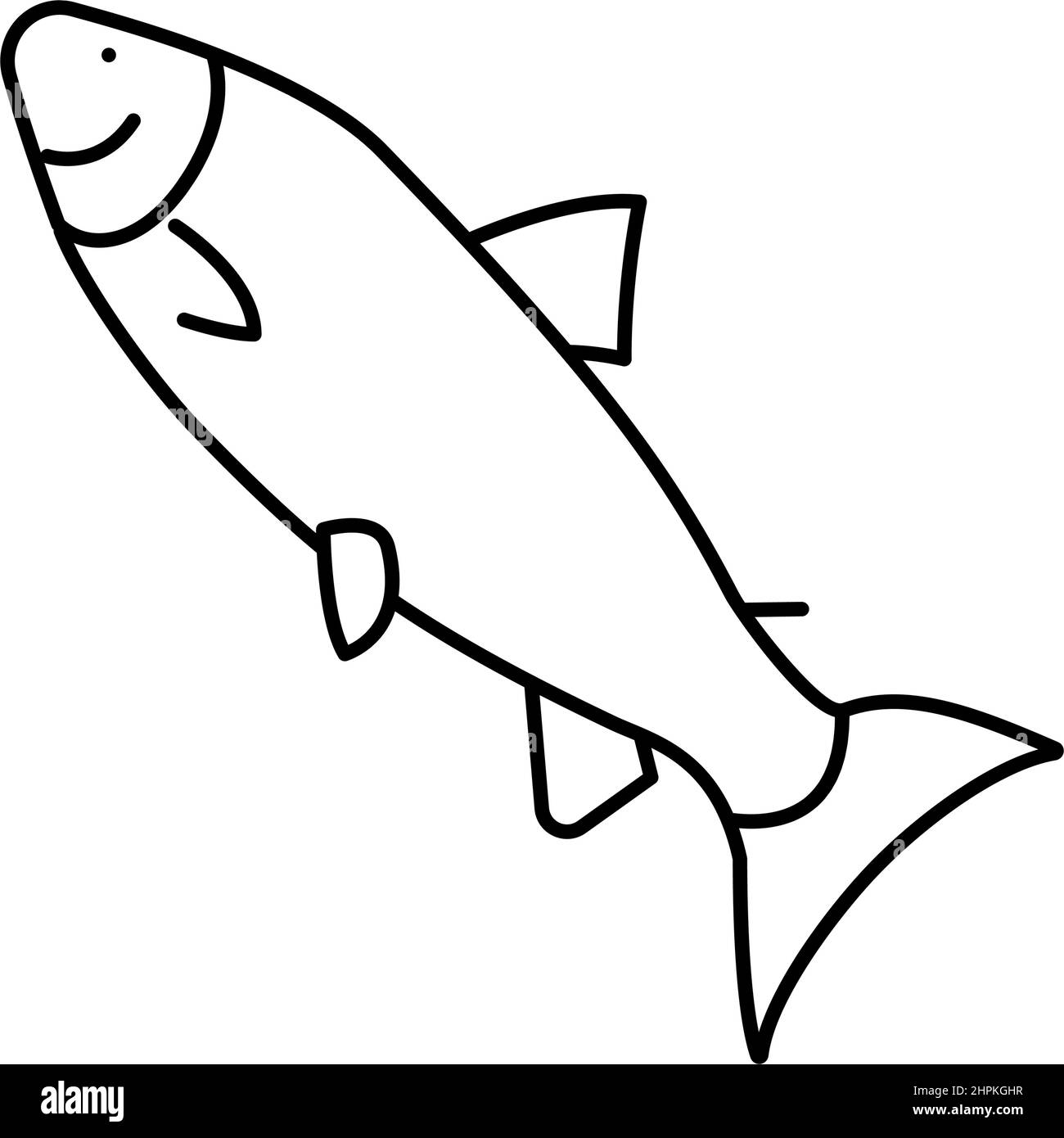 illustration vectorielle de l'icône de la ligne de saumon de l'atlantique Illustration de Vecteur