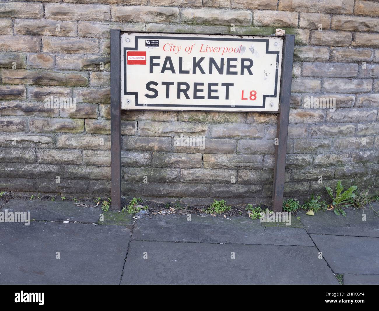 Panneau Liverpool Street, Falkner Street. L8 Banque D'Images