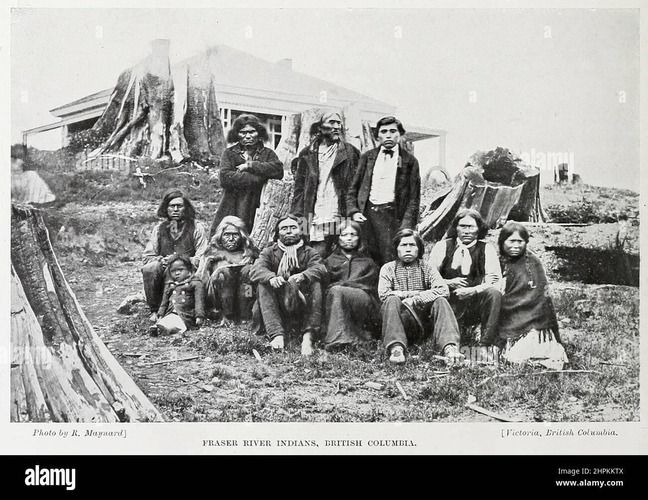 Fraser River Indians British Colombia dans le livre « les races vivantes de l'humanité » un récit illustré populaire des coutumes, des habitudes, des activités, des fêtes et des cérémonies des races de l'humanité dans le monde par Sir Harry Hamilton Johnston, Et Henry Neville Hutchinson Volume 2 publié à Londres par Hutchinson & Co. En 1902 Banque D'Images