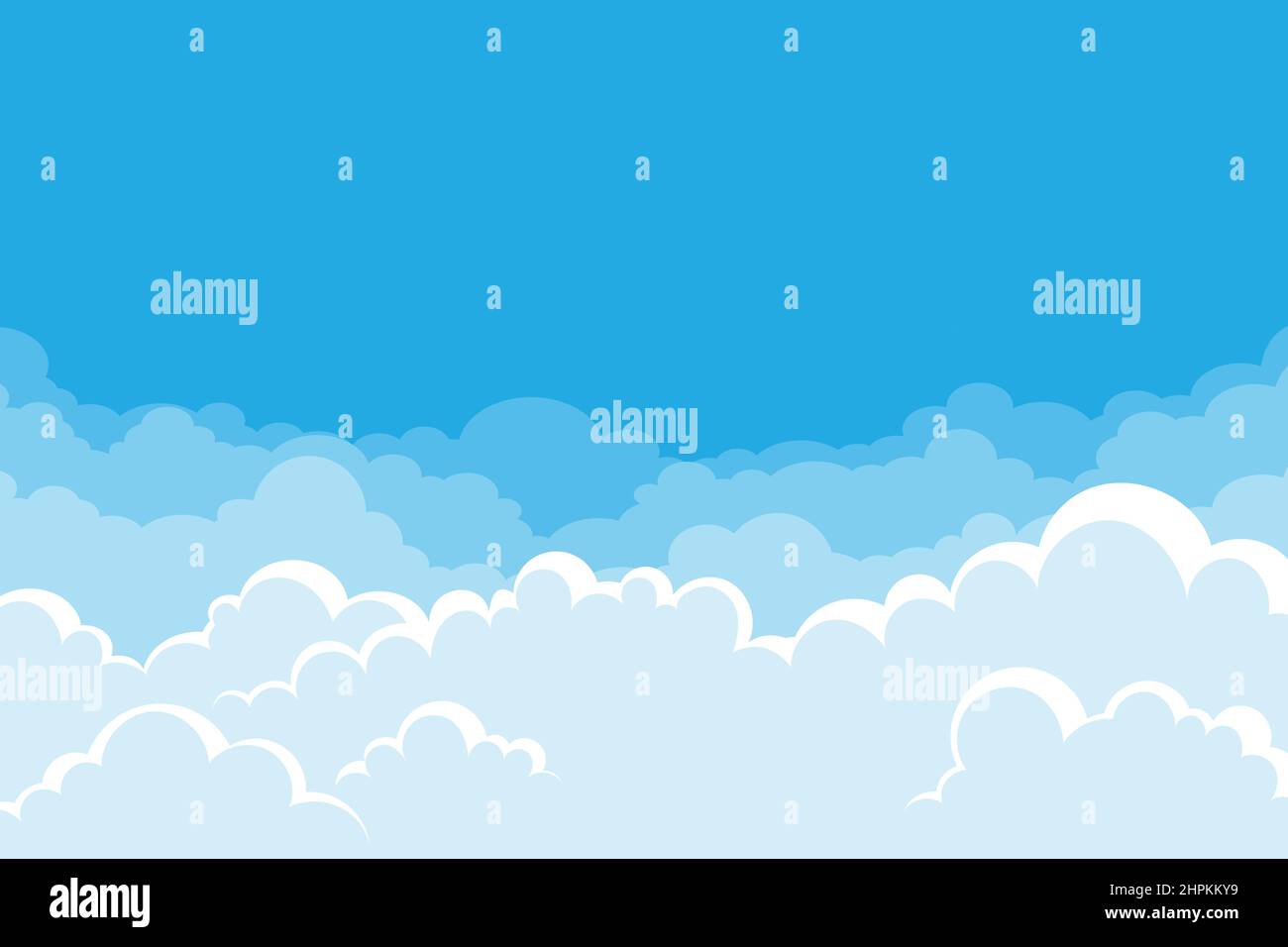 illustration vectorielle d'un ciel bleu avec un arrière-plan de nuages blancs Illustration de Vecteur