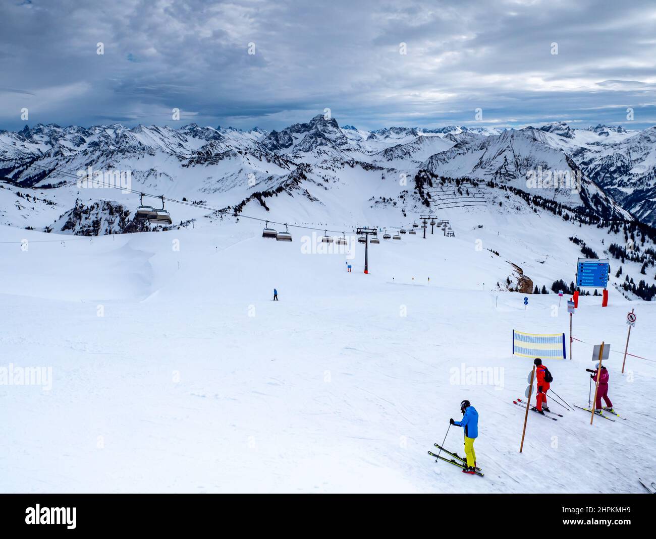 Ski dans le Bregenzerwald sur le Diedamskopf Banque D'Images