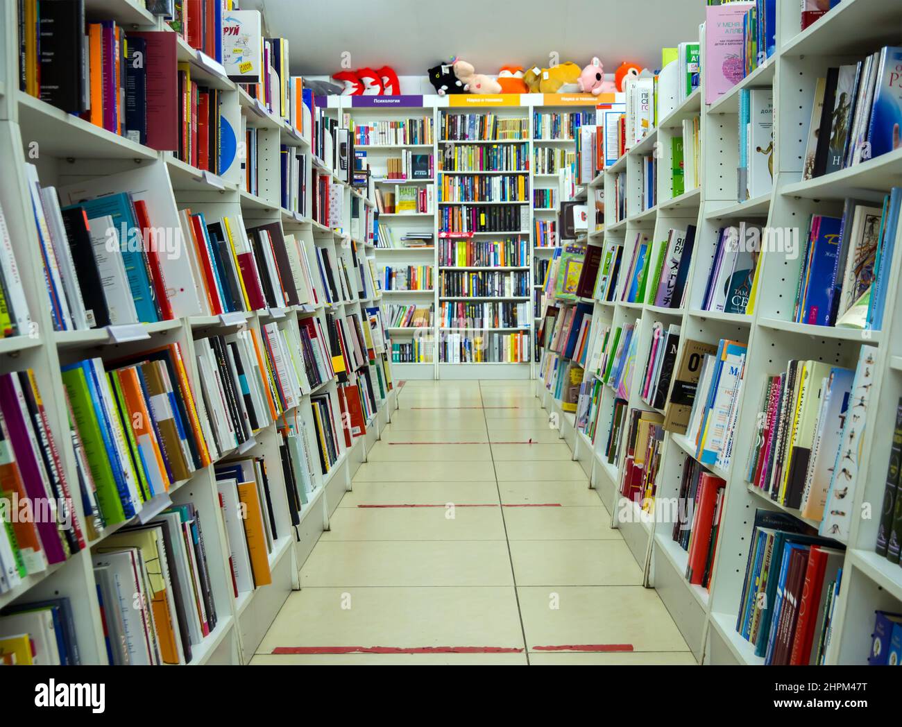 Tula, Russie - 3 janvier 2021 : intérieur de librairie Banque D'Images