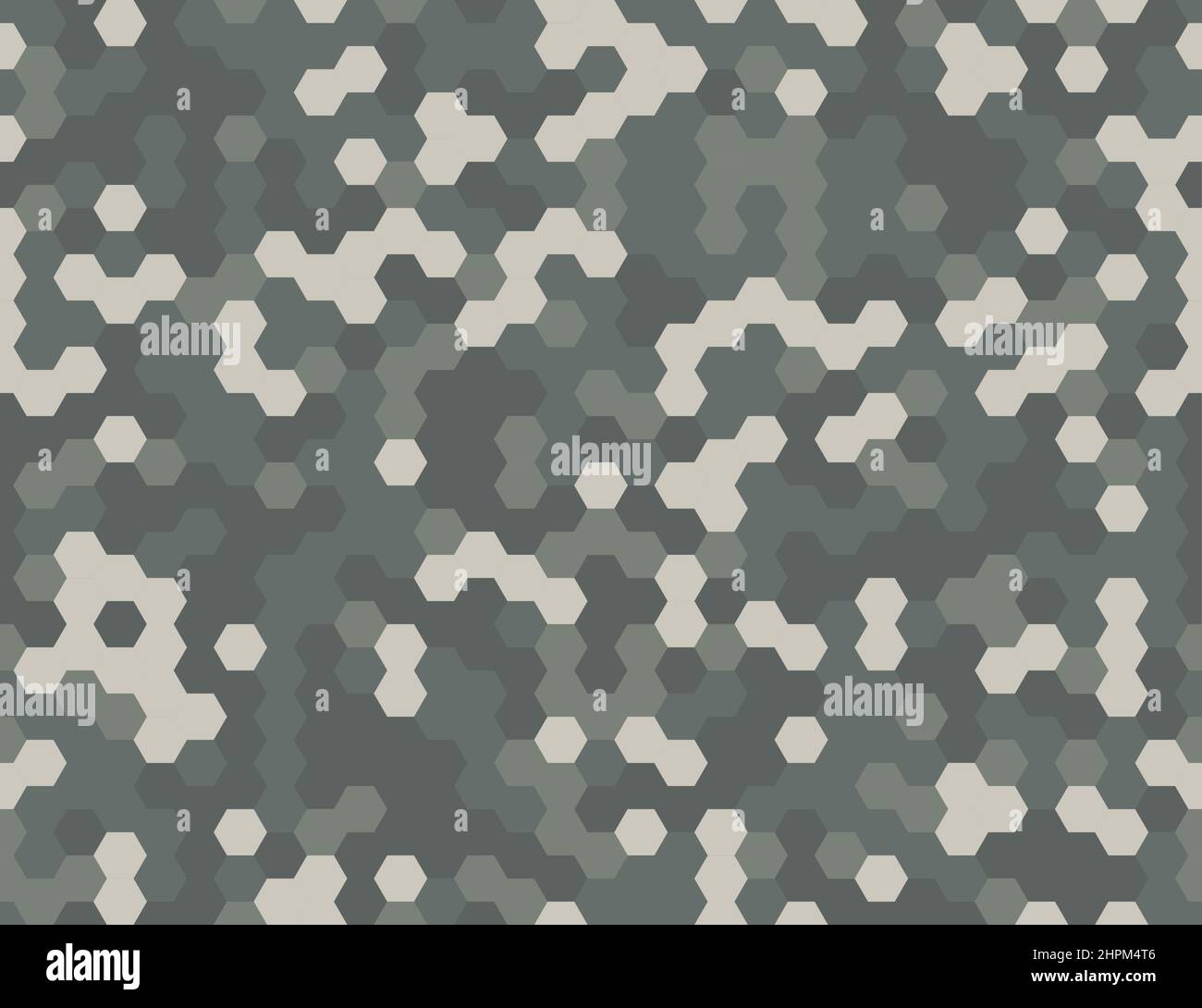 Motif camouflage militaire moderne sans couture motif de pixels gris hexagonal. Vecteur abstrait futuriste fond camouflage hexagonal. Papier d'emballage à motif géométrique TECH Illustration de Vecteur