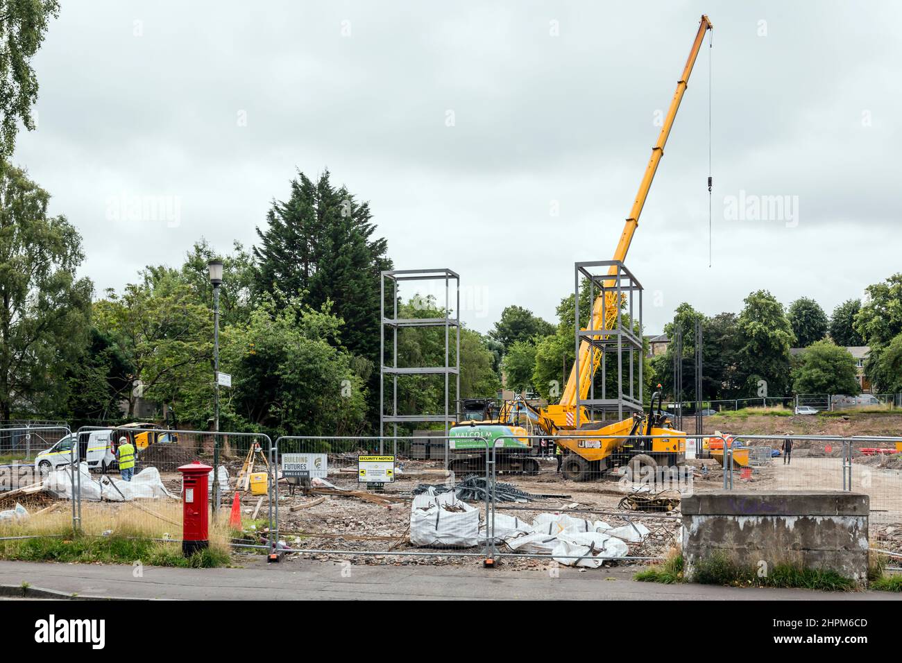 Site de construction de maisons abordables pour la Southside Housing Association financé par le Conseil municipal de Glasgow et le gouvernement écossais, St Andrews Drive, Pollokshields Banque D'Images