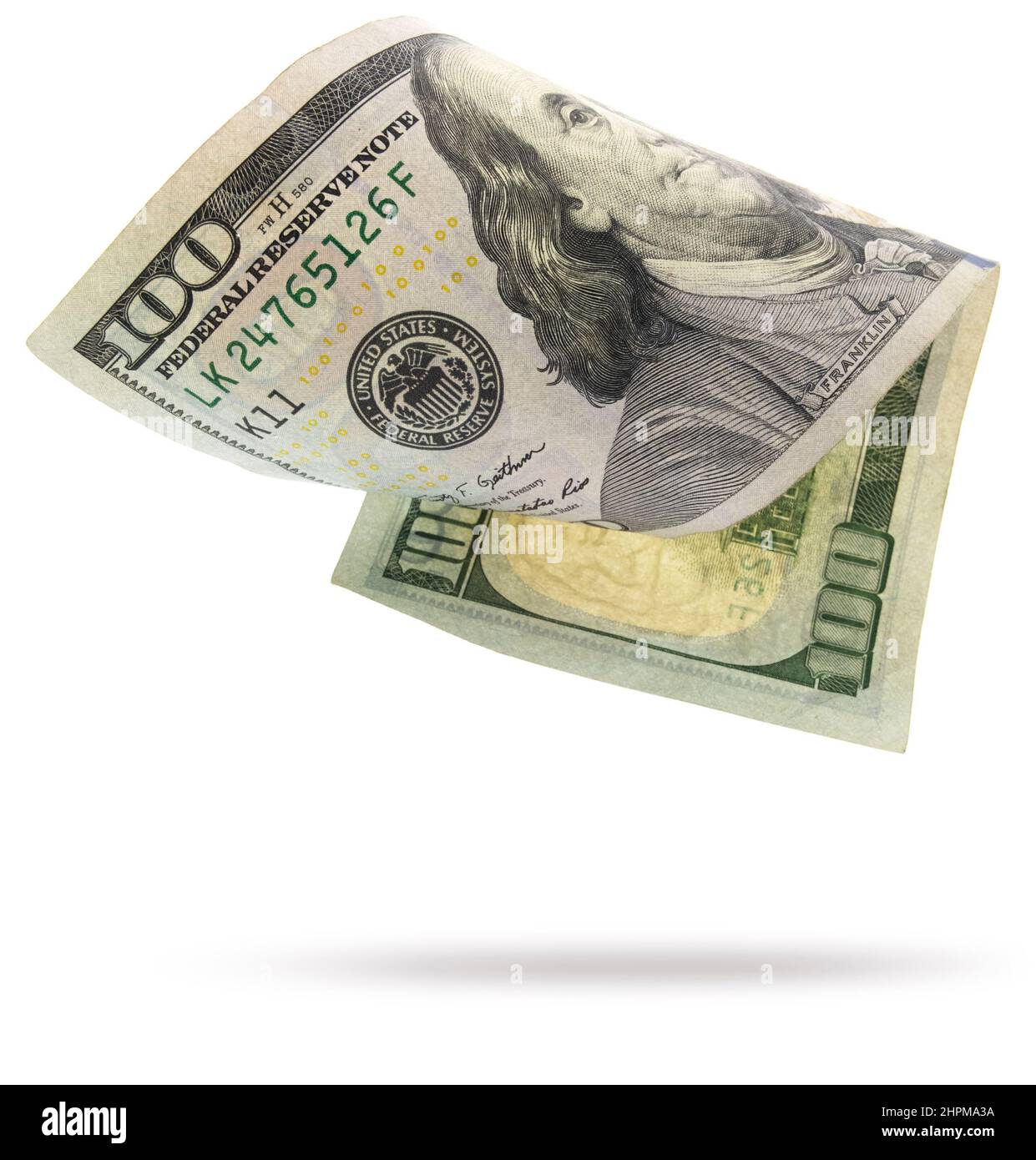 Billet pour un vol de cent dollars Banque D'Images