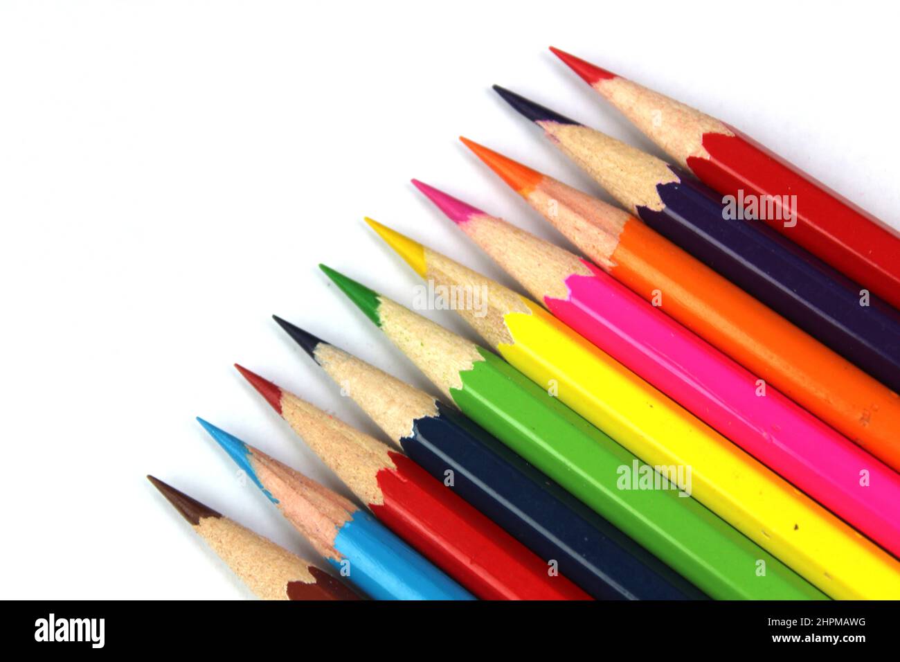 Crayons de couleur, la vie toujours de matériel d'artistes Banque D'Images