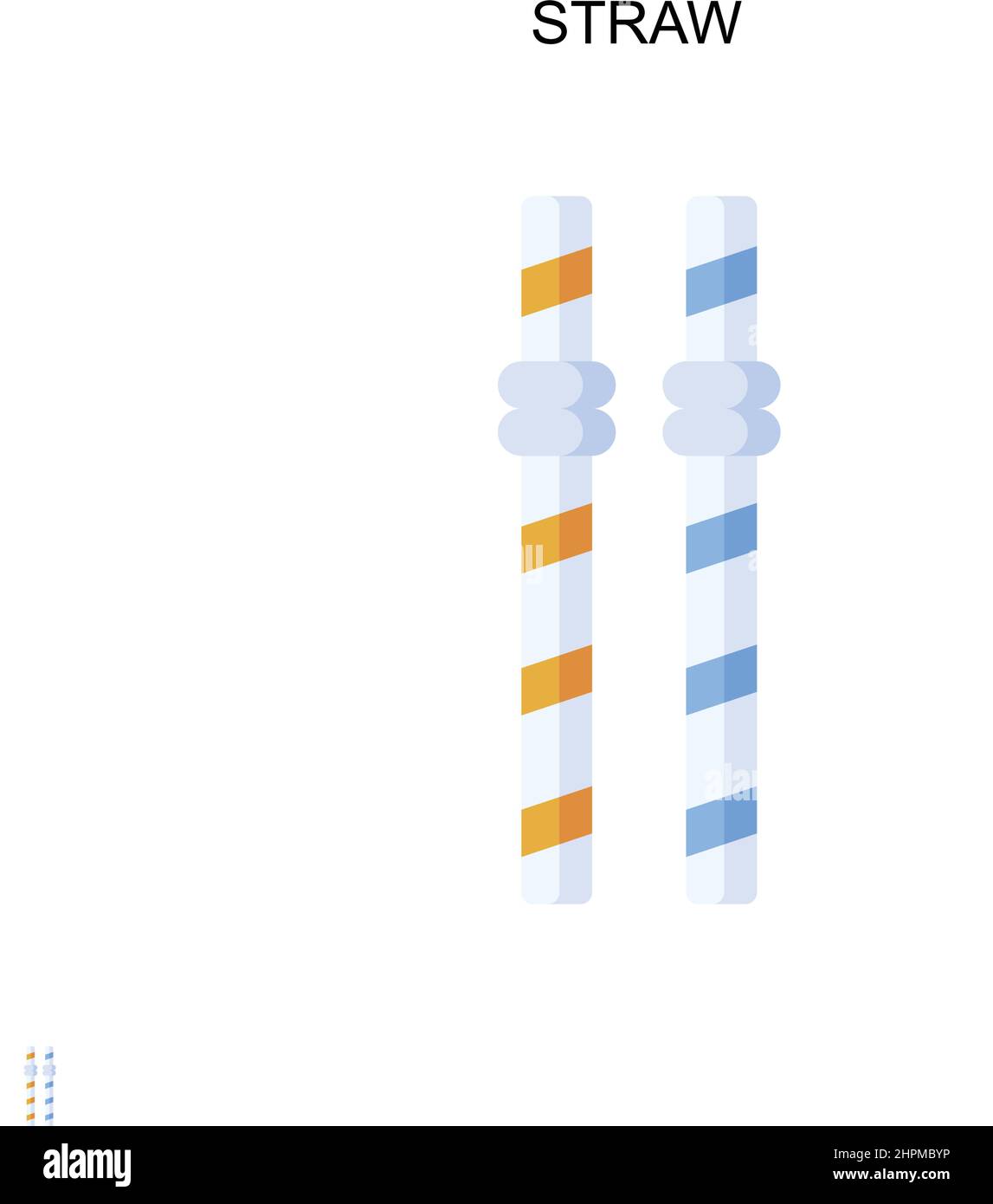 Icône de vecteur simple de paille. Modèle de conception de symbole d'illustration pour élément d'interface utilisateur Web mobile. Illustration de Vecteur