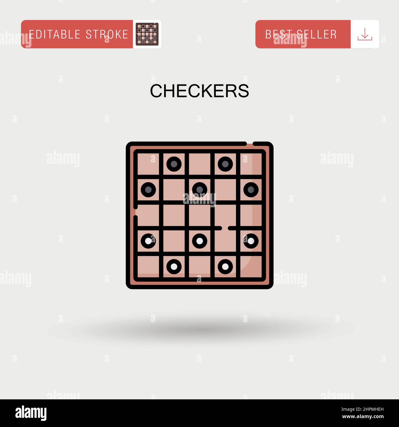 Icône de vecteur simple Checkers. Illustration de Vecteur