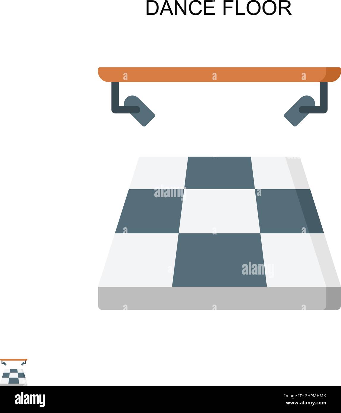 Icône de vecteur simple de piste de danse.Modèle de conception de symbole d'illustration pour élément d'interface utilisateur Web mobile. Illustration de Vecteur