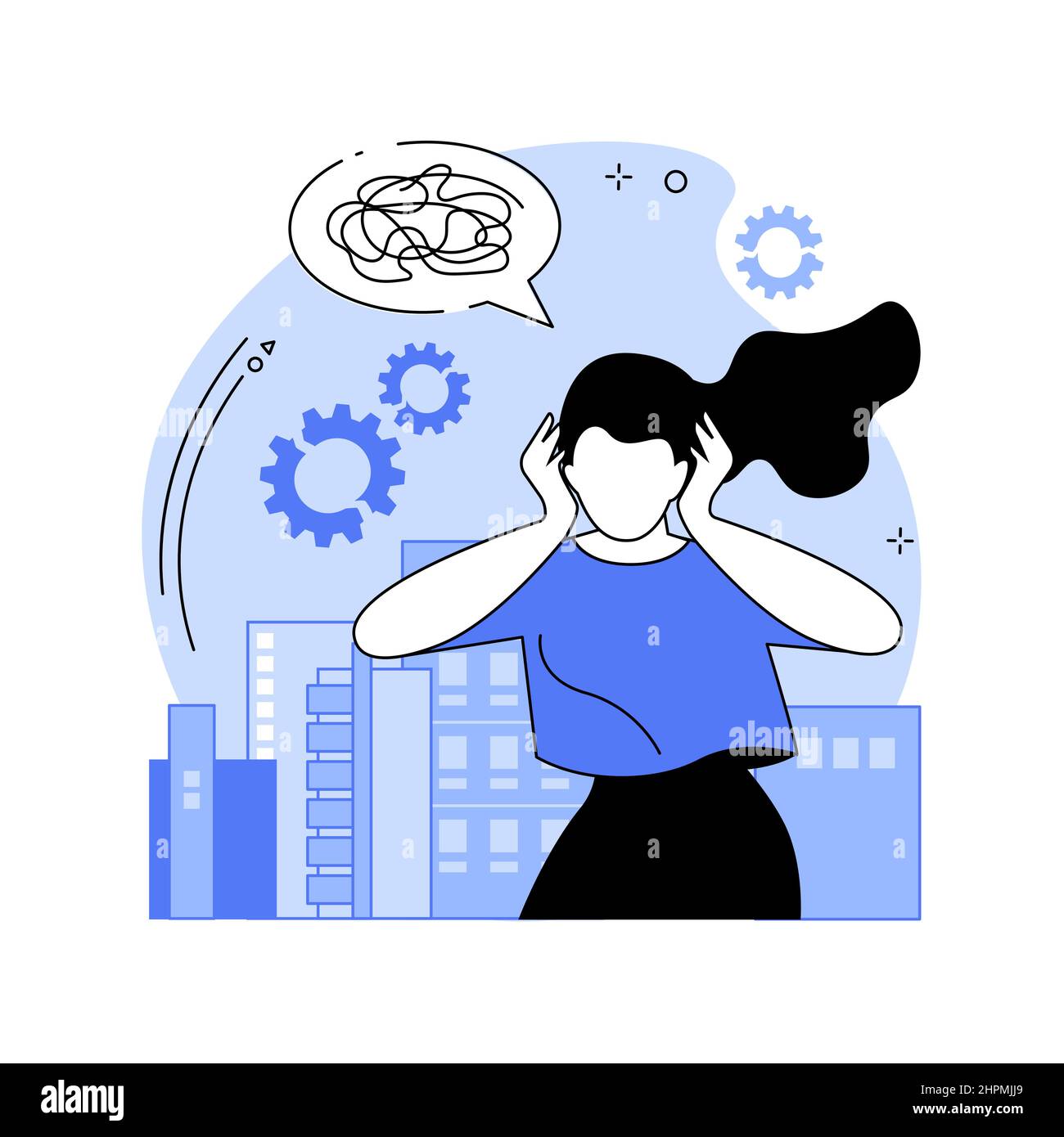 Illustration du vecteur de concept abstrait de dissonance cognitive. Illustration de Vecteur