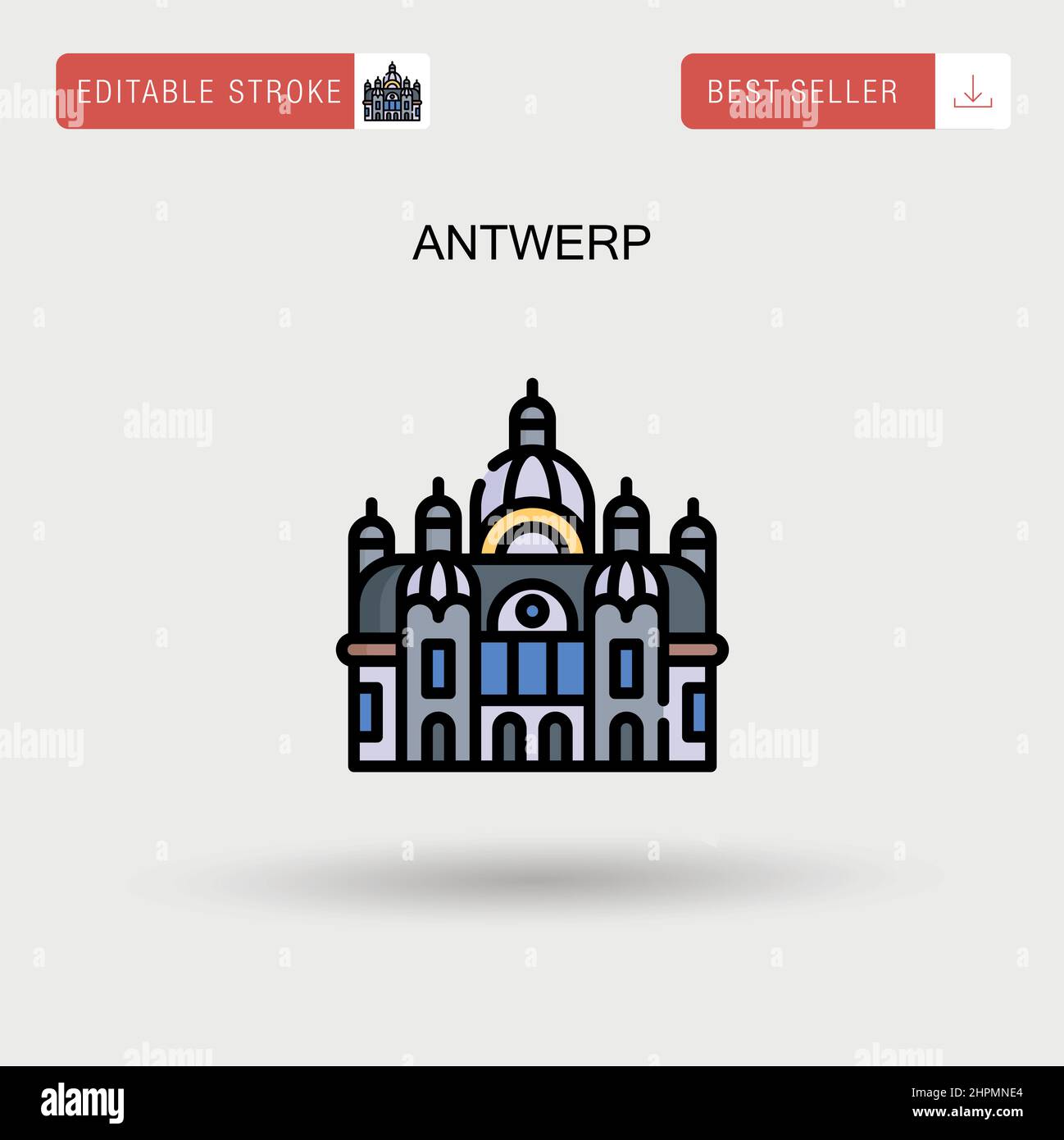 Icône de vecteur simple Anvers. Illustration de Vecteur