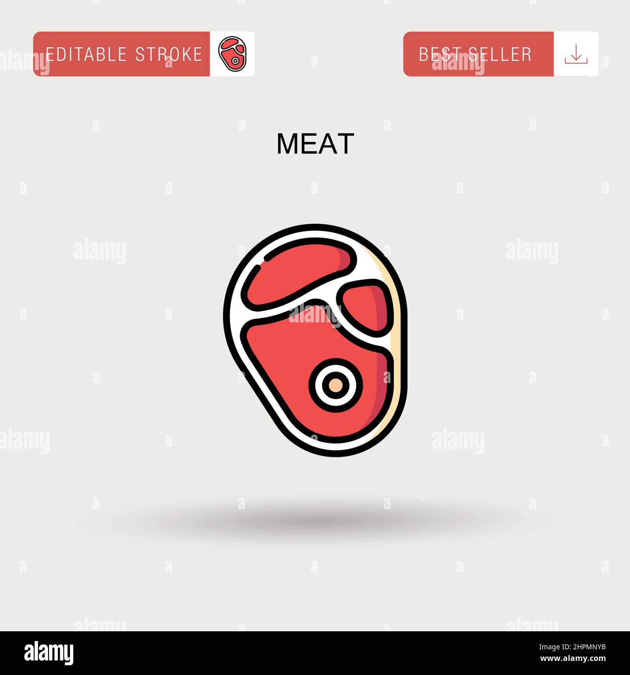 Icône de vecteur simple de viande. Illustration de Vecteur