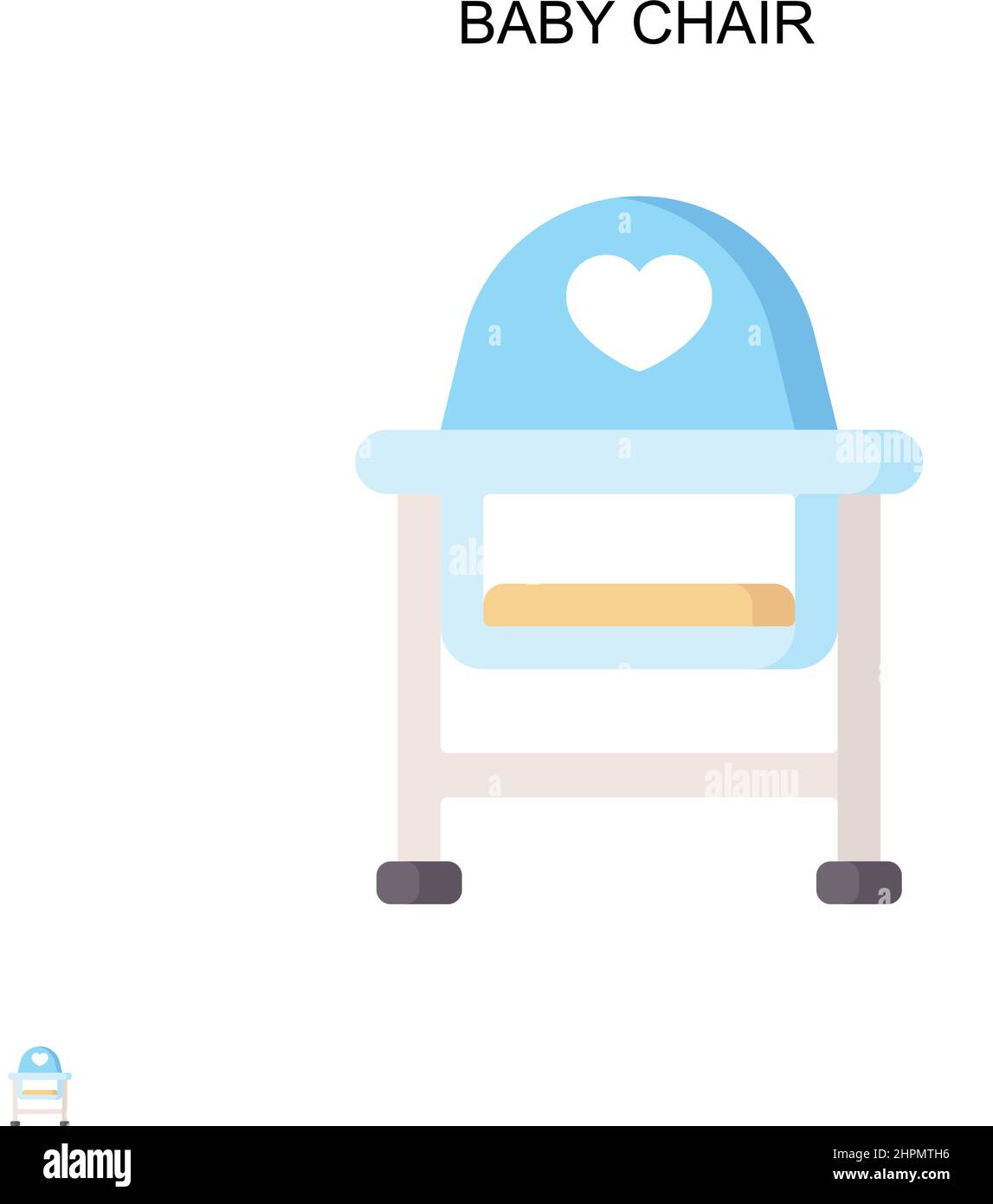 Icône vecteur simple de chaise de bébé.Modèle de conception de symbole d'illustration pour élément d'interface utilisateur Web mobile. Illustration de Vecteur