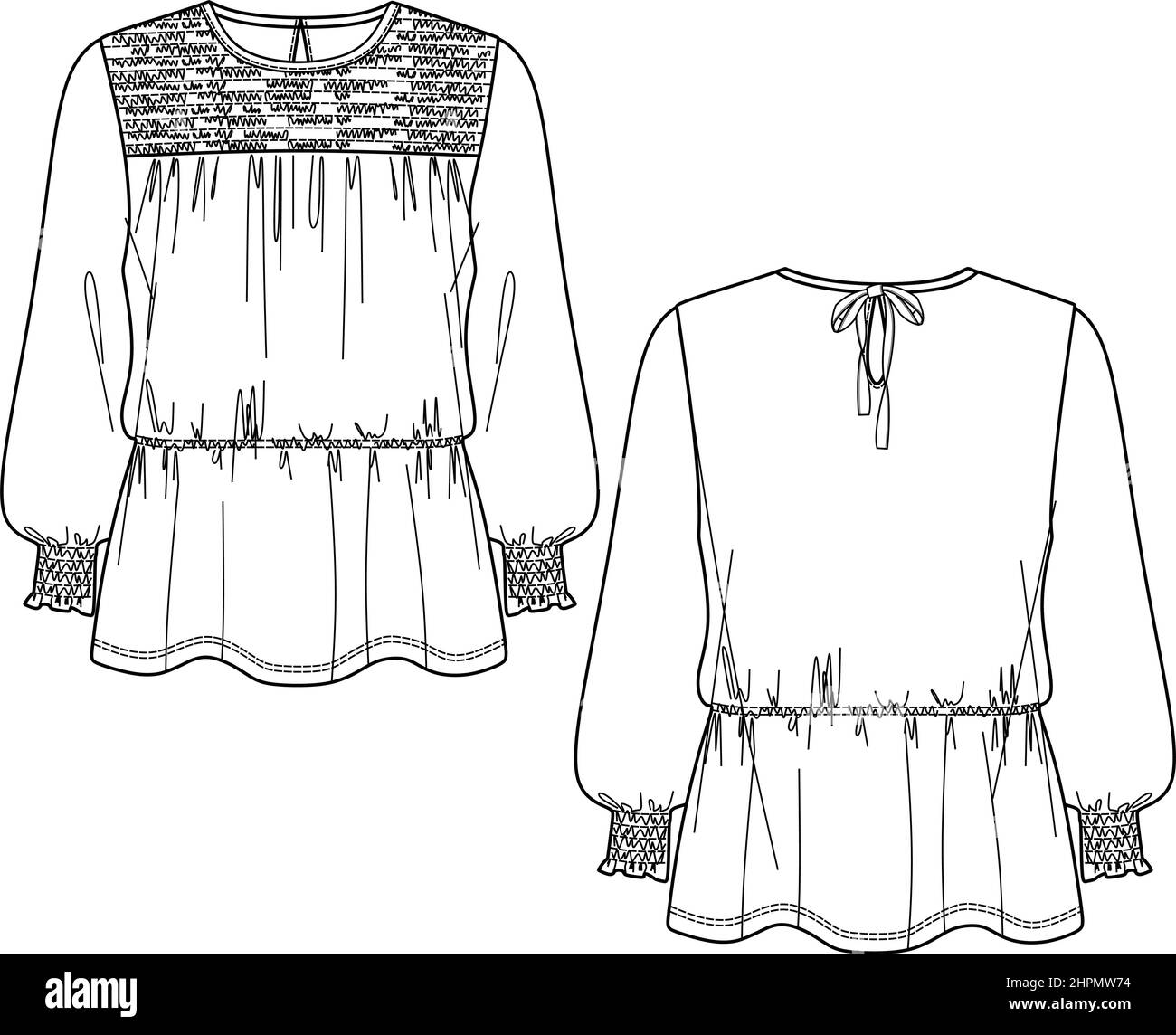 Femme esquisse de chemisier, blouse CAD, esquisse de dessus pour femme, dessin de chemisier, femme esquisse de vêtements, appel de femme, haut CAD, croquis de blouse enveloppé, technique supérieure Illustration de Vecteur