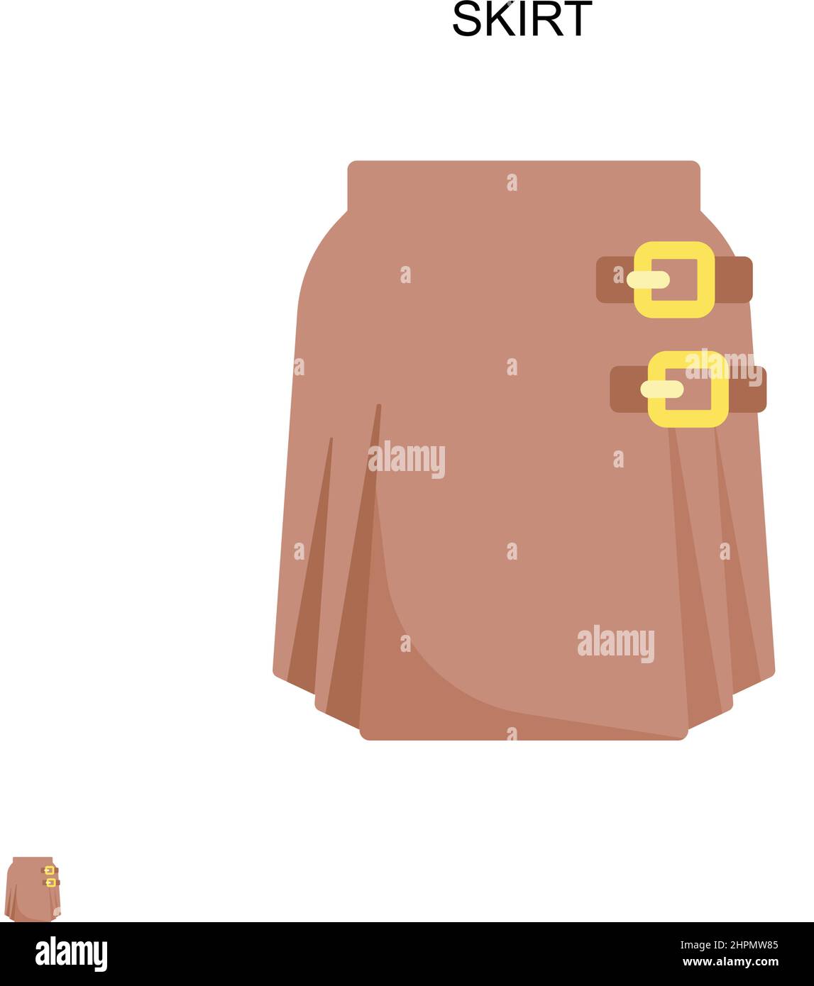 Icône de vecteur simple de jupe.Modèle de conception de symbole d'illustration pour élément d'interface utilisateur Web mobile. Illustration de Vecteur