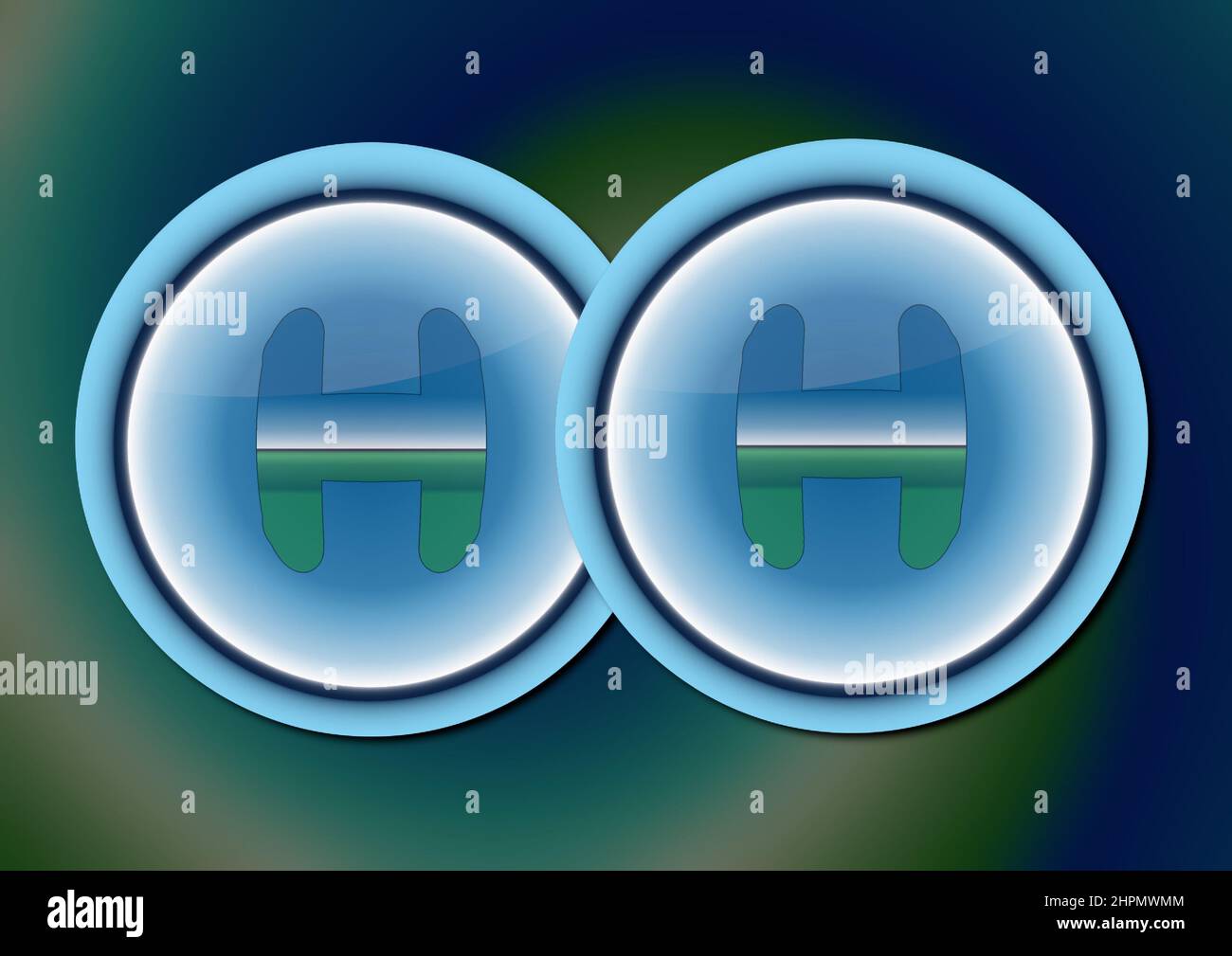 Illustration hydrogène H2 Banque D'Images