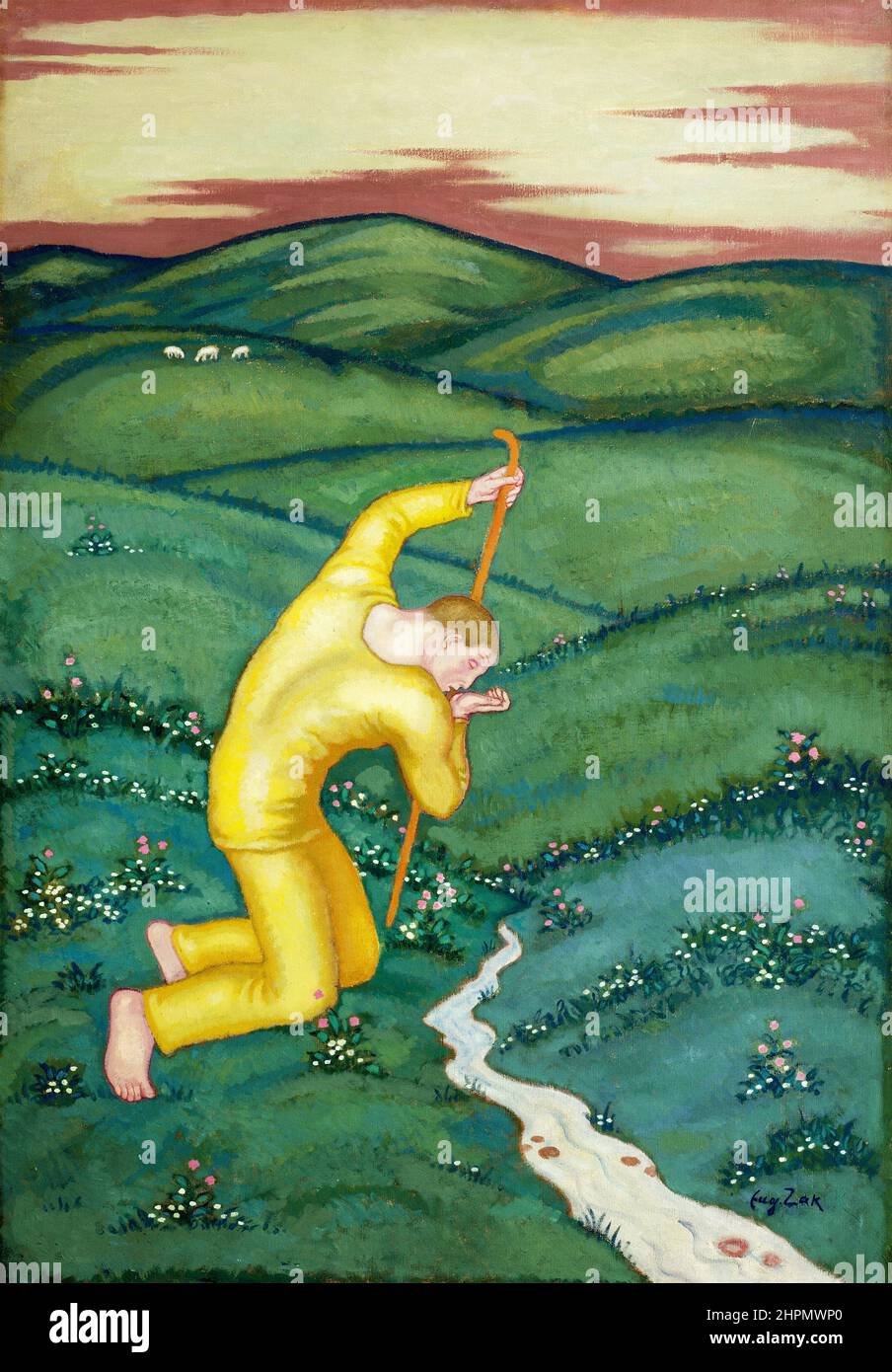 Le berger de l'artiste polonais Eugène Zak (Eugeniusz Zak : 1884-1926), huile sur toile, 1910/11 Banque D'Images