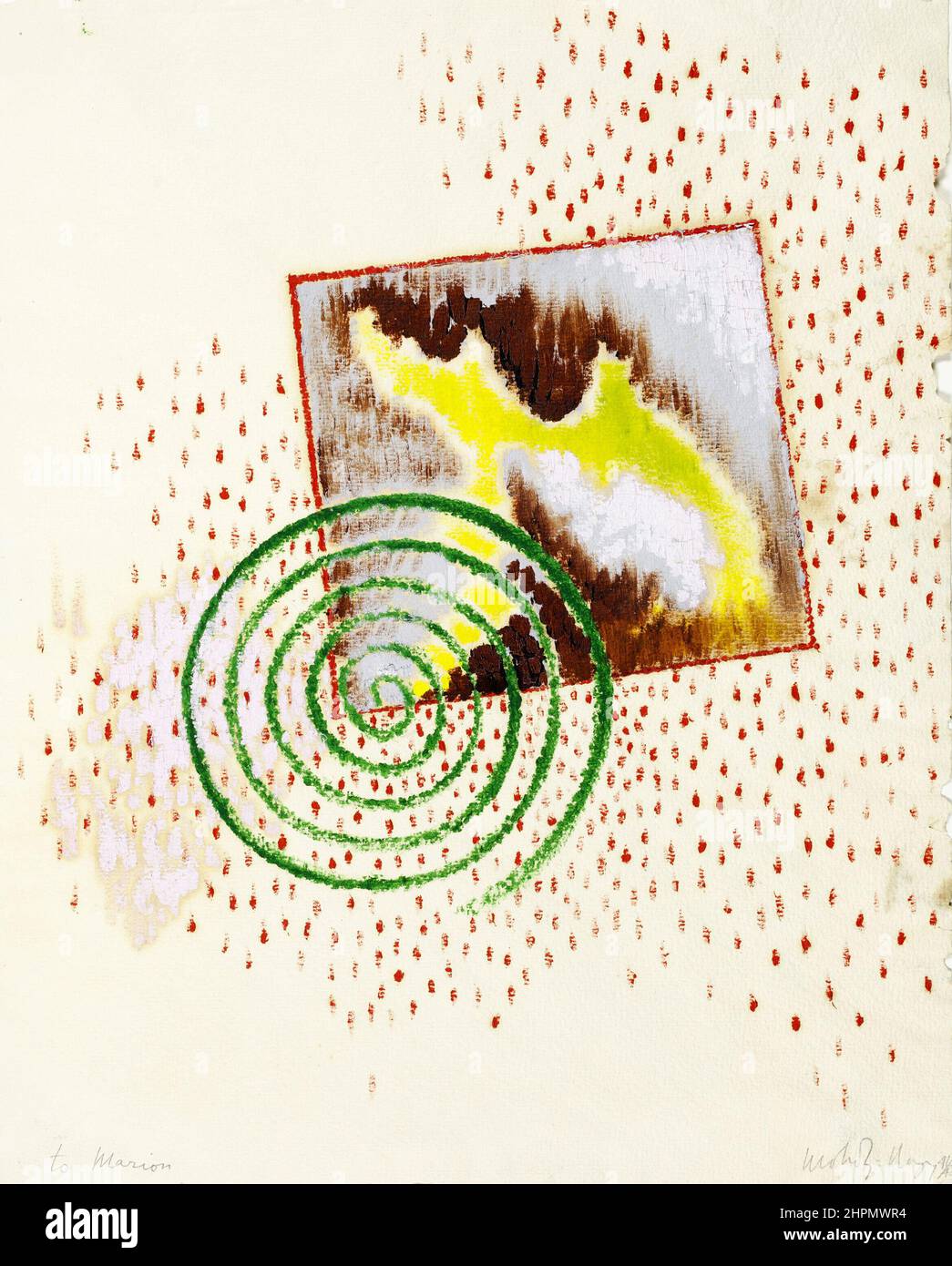 Moholy-Nagy. Sans titre par l'artiste et photographe hongrois László Moholy-Nagy (n. László Weisz, 1895-1946), peinture à l'huile sur papier vélin blanc, 1941/2 Banque D'Images