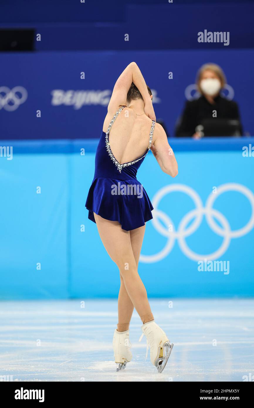 Mariah Bell (Etats-Unis), 15 FÉVRIER 2022 - Patinage de la figure : Programme court pour les femmes pendant les Jeux Olympiques d'hiver de Beijing 2022 à Capital Indoor Stadi Banque D'Images