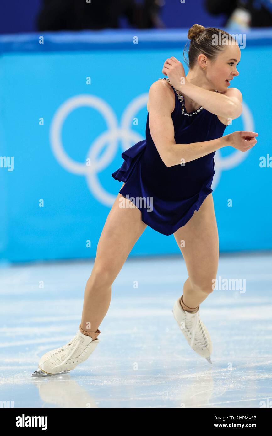 Mariah Bell (Etats-Unis), 15 FÉVRIER 2022 - Patinage de la figure : Programme court pour les femmes pendant les Jeux Olympiques d'hiver de Beijing 2022 à Capital Indoor Stadi Banque D'Images