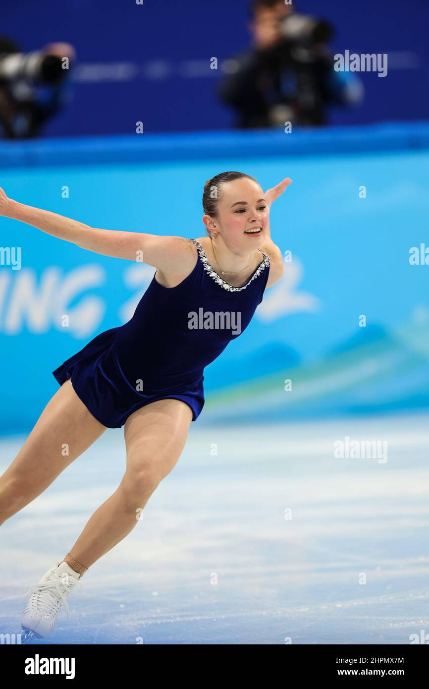 Mariah Bell (Etats-Unis), 15 FÉVRIER 2022 - Patinage de la figure : Programme court pour les femmes pendant les Jeux Olympiques d'hiver de Beijing 2022 à Capital Indoor Stadi Banque D'Images