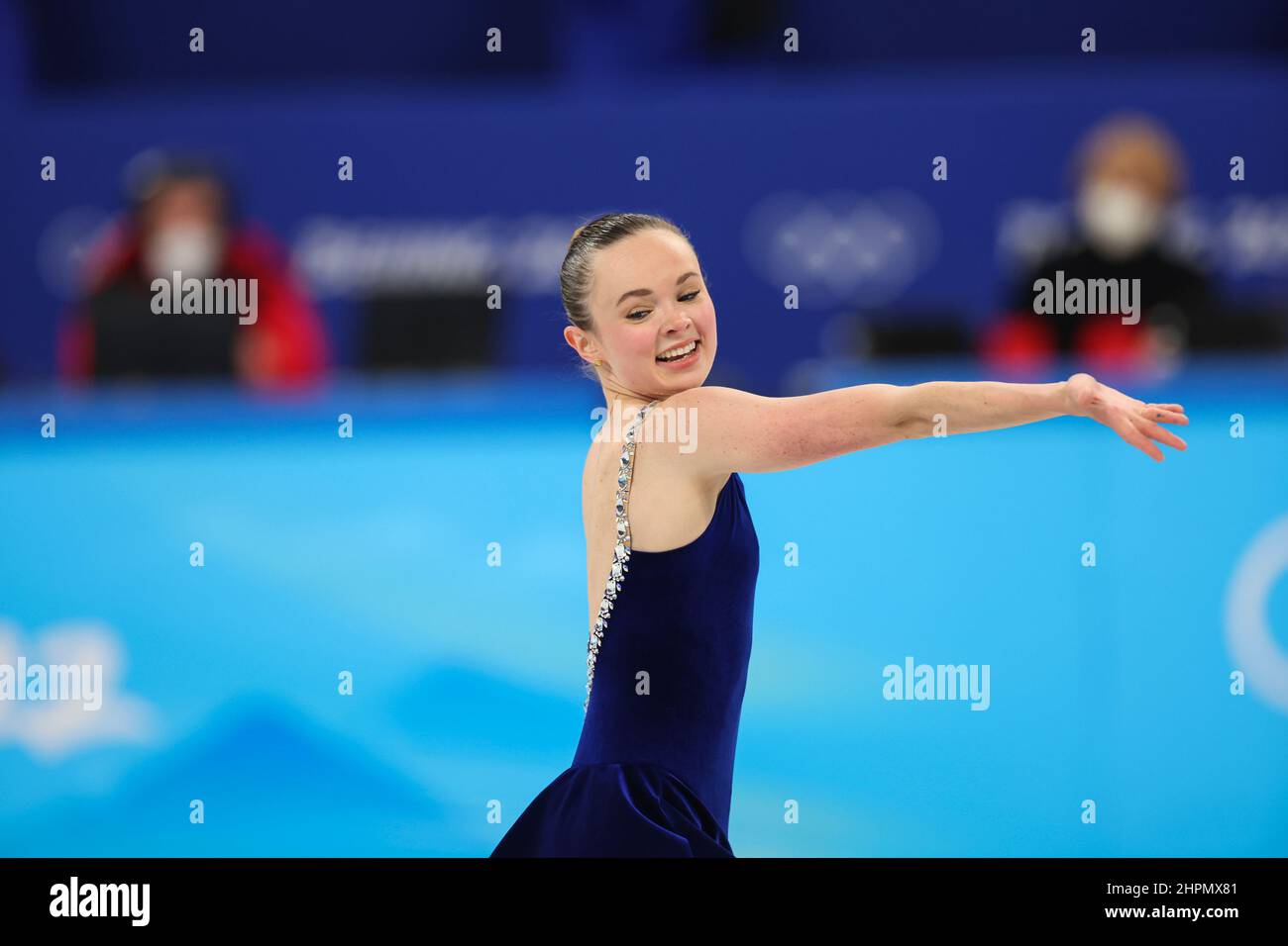 Mariah Bell (Etats-Unis), 15 FÉVRIER 2022 - Patinage de la figure : Programme court pour les femmes pendant les Jeux Olympiques d'hiver de Beijing 2022 à Capital Indoor Stadi Banque D'Images