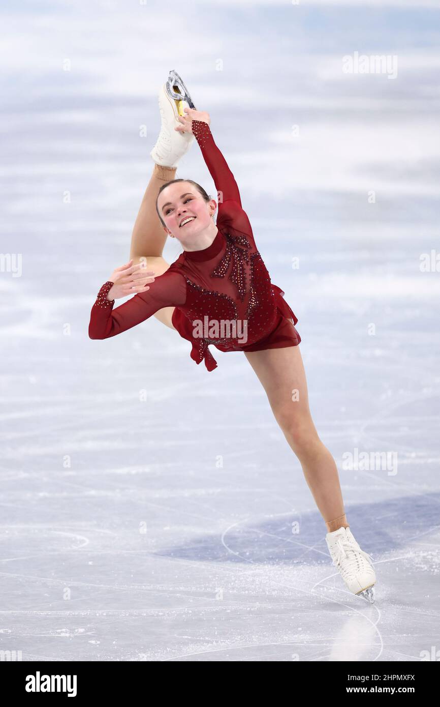 Mariah Bell (Etats-Unis), 17 FÉVRIER 2022 - Patinage artistique : patinage libre des femmes pendant les Jeux Olympiques d'hiver de Beijing 2022 au stade intérieur de la capitale Banque D'Images