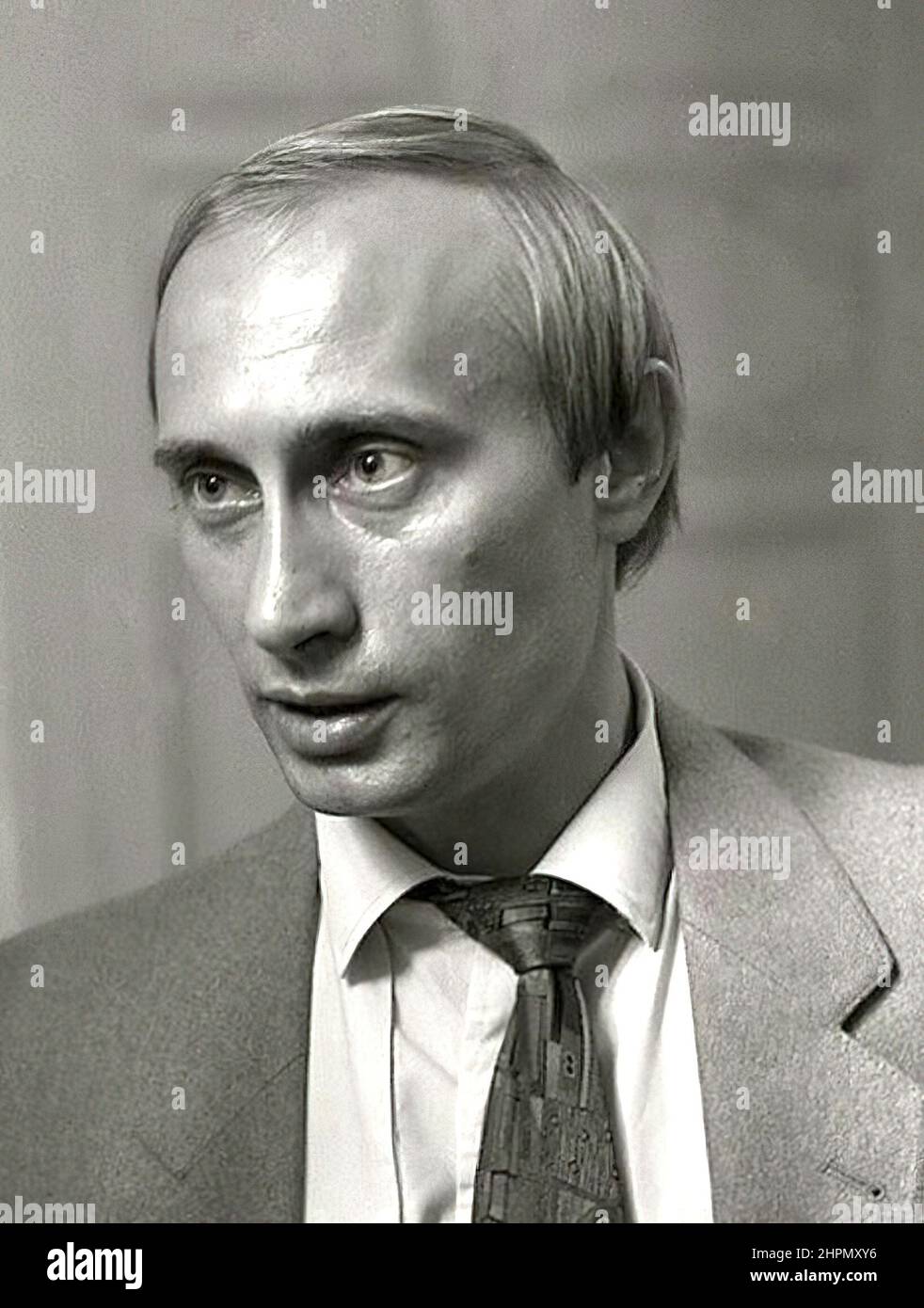 Le président russe Vladimir Poutine vers 1990 à Leningrad. Banque D'Images