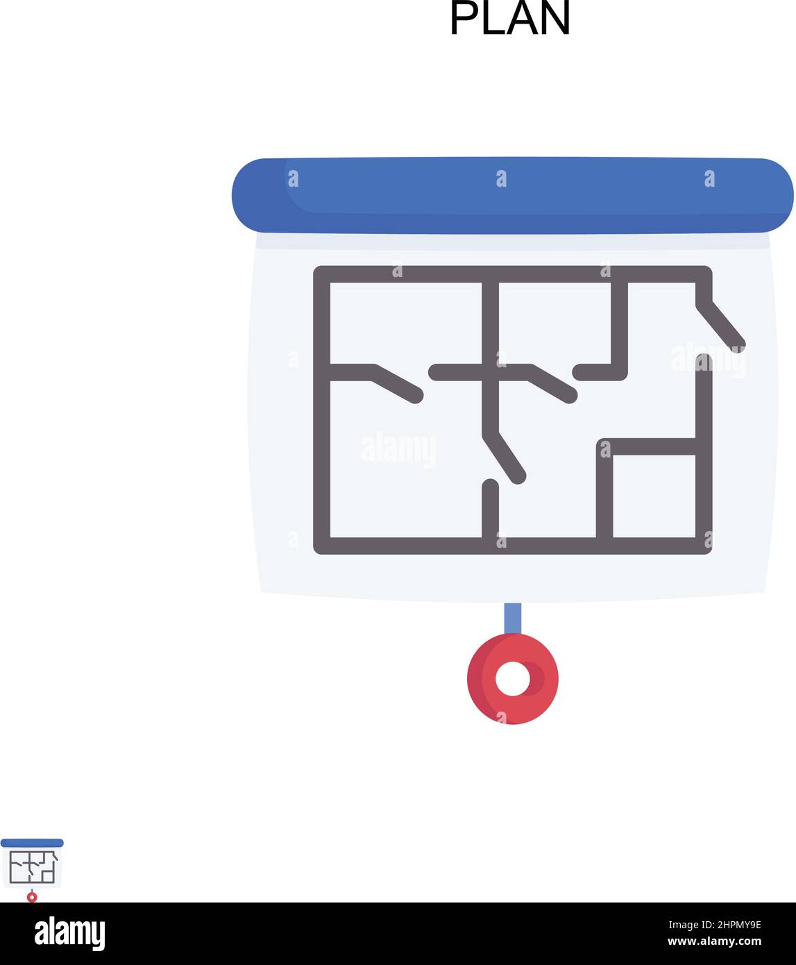 Icône Plan simple Vector.Modèle de conception de symbole d'illustration pour élément d'interface utilisateur Web mobile. Illustration de Vecteur