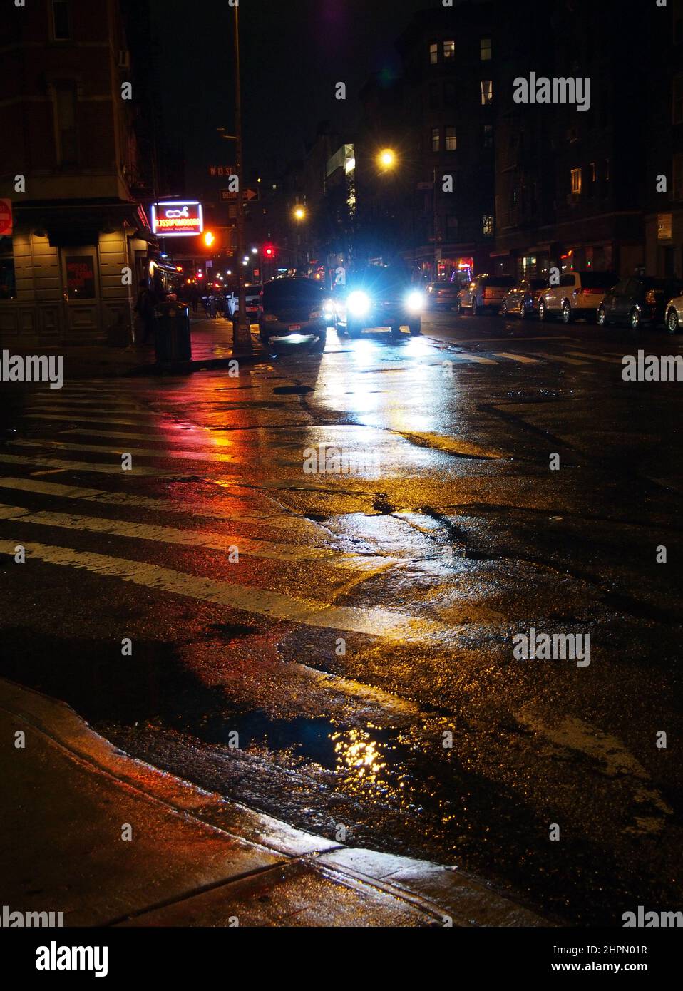 Greenwich Village Rainy Night Banque D'Images