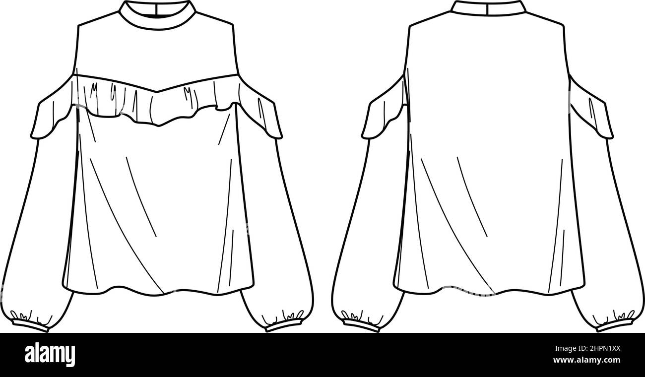 Vector maxi superposé robe à manches courtes dessin technique, long été robe sans manches à col rond CAD mode, croquis, modèle. Jersey ou tissé Illustration de Vecteur