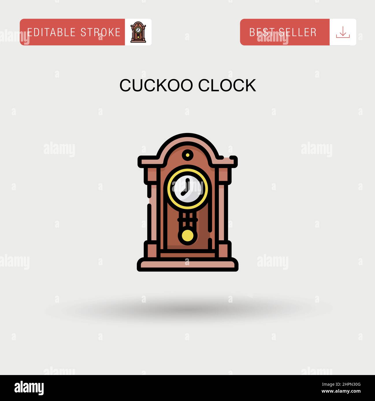 Icône de vecteur simple d'horloge Cuckoo. Illustration de Vecteur