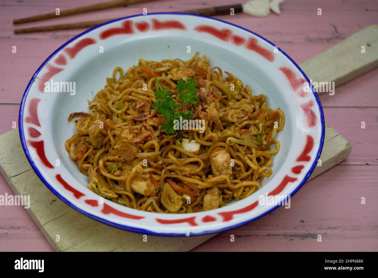 Nouilles frit javanaises / Mie Goreng Jawa Banque D'Images