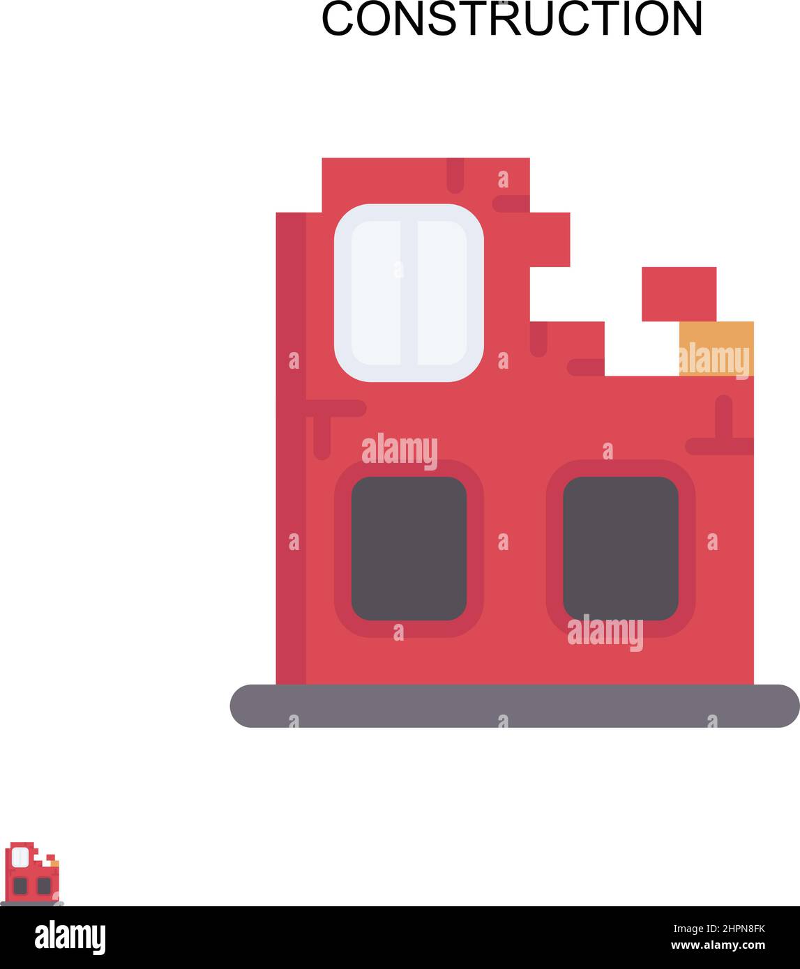 Icône de vecteur simple de construction.Modèle de conception de symbole d'illustration pour élément d'interface utilisateur Web mobile. Illustration de Vecteur
