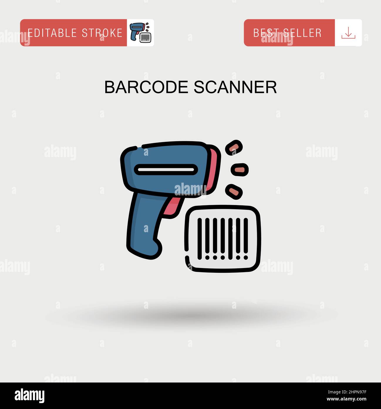 Icône de vecteur simple du lecteur de codes-barres. Illustration de Vecteur