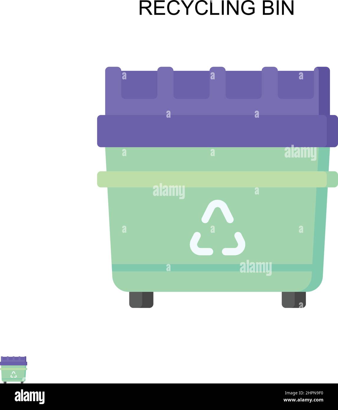 Icône de vecteur simple du bac de recyclage. Modèle de conception de symbole d'illustration pour élément d'interface utilisateur Web mobile. Illustration de Vecteur