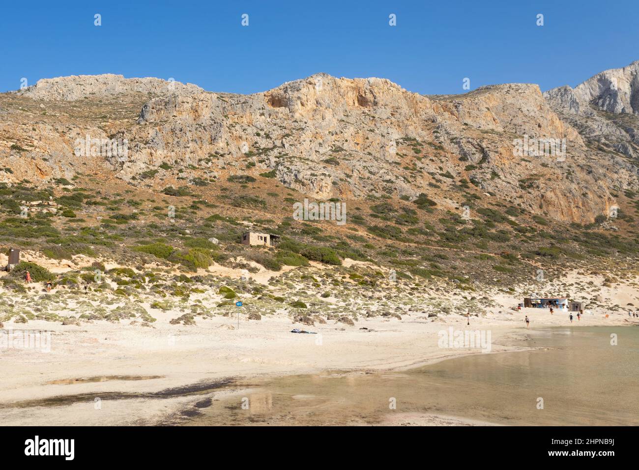 Route vers le magnifique lagon de Balos en Crète, vue depuis la plage Banque D'Images